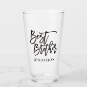 Bester Bruder Geschenk schwarze Skripttypografie N Glas (Vorderseite)