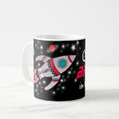 "Bester BRUDER im Universum" schwarz / rot Tasse (Vorderseite Links)