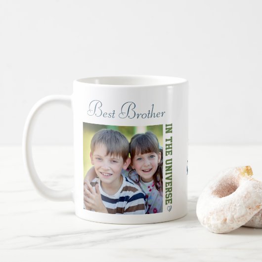 Bester Bruder im Universum - zwei quadratische Kaffeetasse (Mit Donut)
