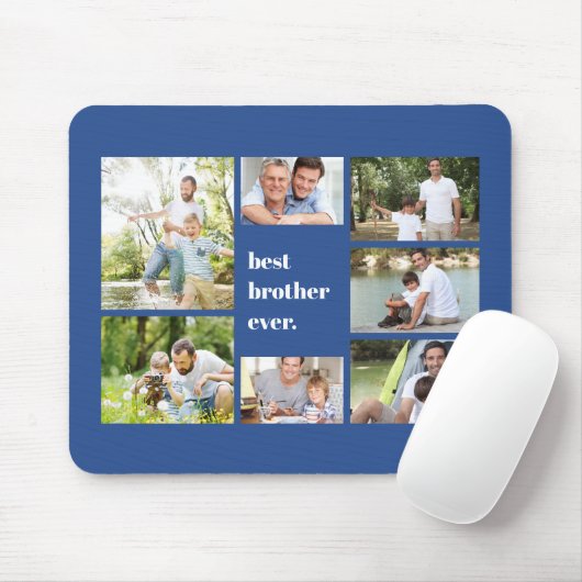 Bester Bruder je Blue Foto Collage Mousepad (Mit Mouse)