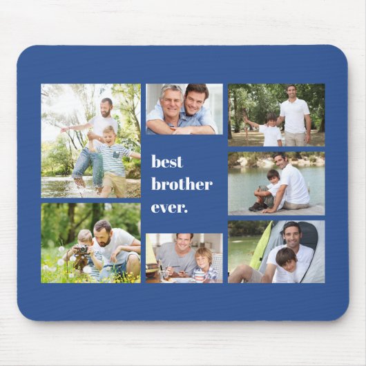 Bester Bruder je Blue Foto Collage Mousepad (Vorne)