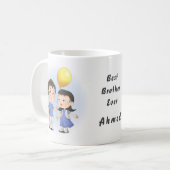Bester Bruder je Bruder und Schwester Kaffeetasse (Vorderseite Links)