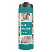 Bester Bruder je Fotomaterial Aquamarin und weiß Thermosbecher (Vorderseite)