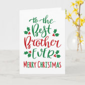 Bester Bruder je frohe Weihnachts-Typografie Karte (Gelbe Blume)