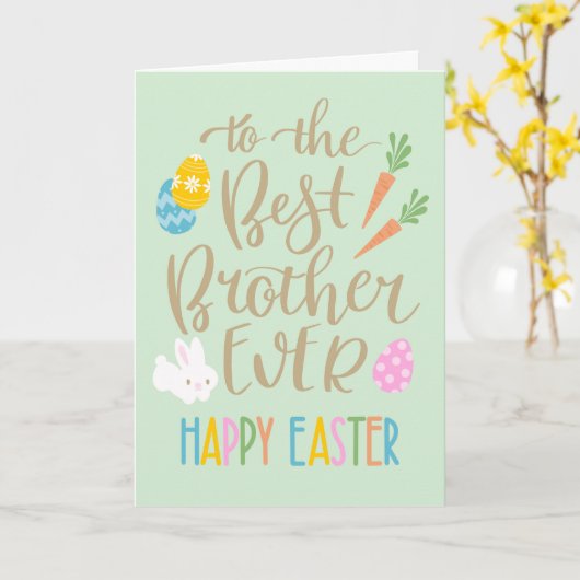 Bester Bruder je glückliche Ostertypografie Karte (Gelbe Blume)