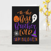 Bester Bruder je Halloween in Orange und Lila Karte (Gelbe Blume)