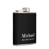 Bester Bruder je Monogram Black Flachmann (Rechts)