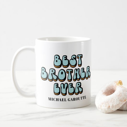 Bester Bruder je Retro Personalisiert Kaffeetasse (Mit Donut)
