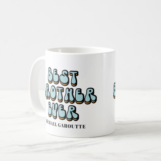 Bester Bruder je Retro Personalisiert Kaffeetasse (Vorderseite Links)