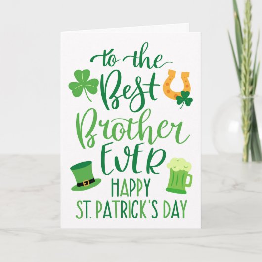 Bester Bruder je St Patrick's Day Typografie Karte (Vorderseite)