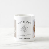 Bester Bruder je | Zwei Foto Silberschneeflocke Kaffeetasse (Mittel)