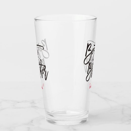 Bester Bruder Stilvolle schwarze Skriptsprache Red Glas (Links)