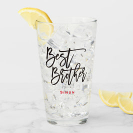 Bester Bruder Stilvolle schwarze Skriptsprache Red Glas