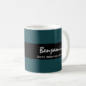 Bester Bruder überhaupt aquamarin und schwarzer Kaffeetasse (VorderseiteRechts)