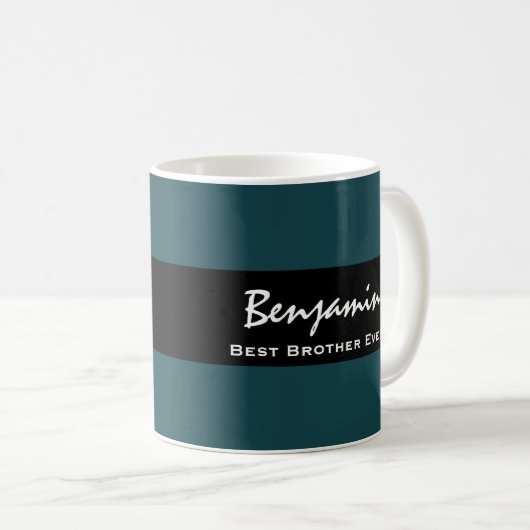 Bester Bruder überhaupt aquamarin und schwarzer Kaffeetasse (VorderseiteRechts)