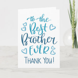 Bester Bruder überhaupt Danke Typografie in Blau Karte