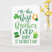 Bester Bruder überhaupt zum St. Patrick's Day Karte (Gelbe Blume)