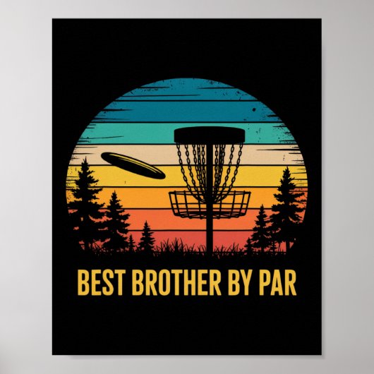 Bester Bruder Von Par Frisbee Golf Spieler Retro D Poster (Vorne)
