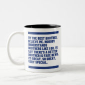 Bester Bruder Zweifarbige Tasse (Links)