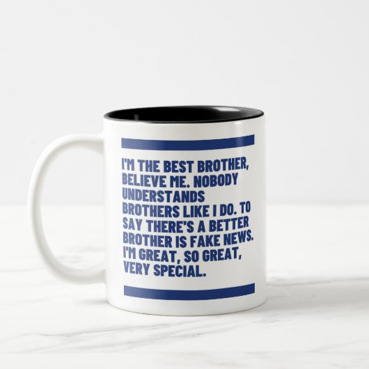 Bester Bruder Zweifarbige Tasse (Links)