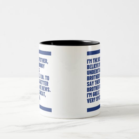 Bester Bruder Zweifarbige Tasse (Mittel)