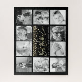 Bester Bubbie je 10 Foto Collage Gold Glitzer Puzzle (Vertikal)