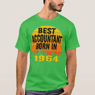 Bester Buchhalter Geboren 1964 Geburtstag Vintag T-Shirt