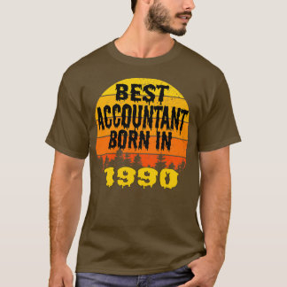 Bester Buchhalter Geboren 1990 Geburtstag Vintag T-Shirt