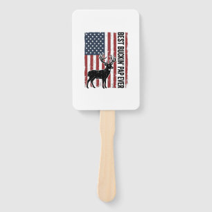Bester Buckin Pap Ever Hirsch Flagge Vintage Vecto Fächer