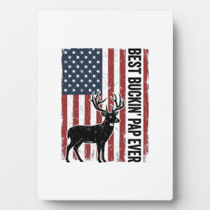 Bester Buckin Pap Ever Hirsch Flagge Vintage Vekto Fotoplatte