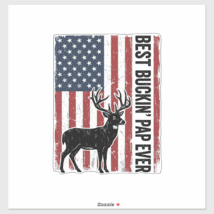 Bester Buckin Pap Ever Hirschflagge Vintage Vektor Aufkleber