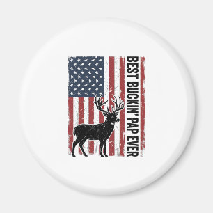 Bester Buckin Pap Ever Hirschflagge Vintage Vektor Magnet
