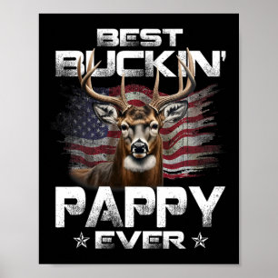 Bester Buckin' Pappy je US-Flagge Hirschjagd Fath Poster