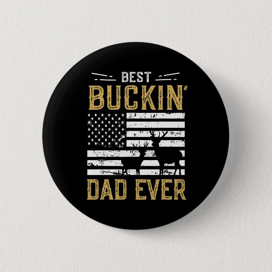 Bester Buckin Vater Ever Funny Gift Deer Hunter Co Button (Vorderseite)