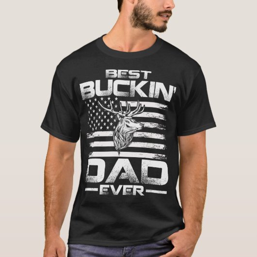 Bester Buckin-Vater je amerikanische Flagge T-Shirt (Vorderseite)