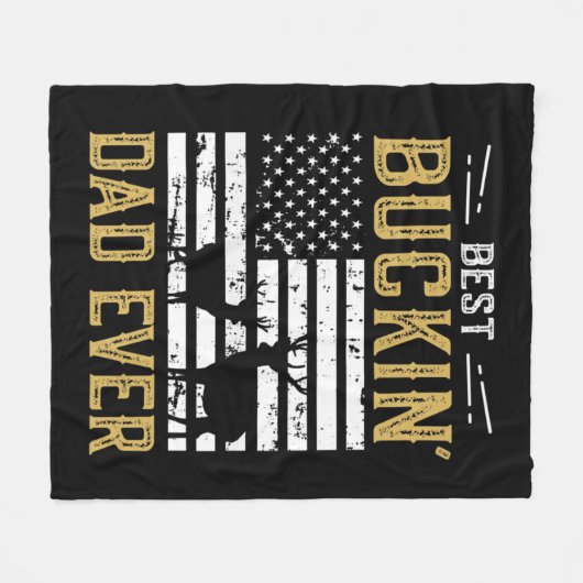 Bester Buckin-Vater je Spaß Geschenk Hirsch Jäger  Fleecedecke (Vorderseite (Horizontal))