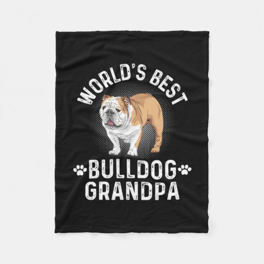 Bester Bulldog Großvater für Hunde Fleecedecke (Vorderseite)