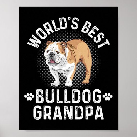 Bester Bulldog Großvater für Hunde Poster (Vorne)