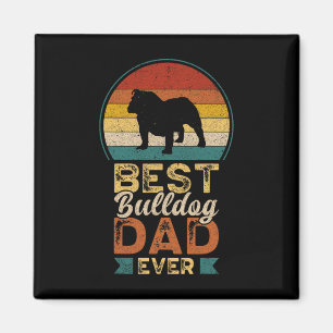 Bester Bulldog Vater je Retro Sunset Vintag Magnet