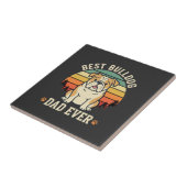 Bester Bulldoggen-Vater aller Zeiten Retro-Vector Fliese (Seite)