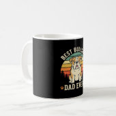 Bester Bulldoggen-Vater aller Zeiten Retro-Vector Kaffeetasse (Vorderseite Links)