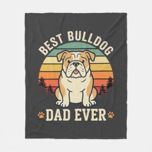 Bester Bulldoggen-Vater Aller Zeiten Retro-Vektor Fleecedecke