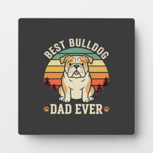 Bester Bulldoggen-Vater Aller Zeiten Retro-Vektor Fotoplatte