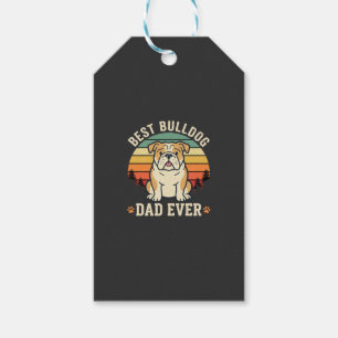 Bester Bulldoggen-Vater Aller Zeiten Retro-Vektor Geschenkanhänger
