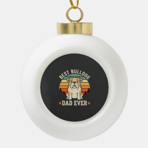Bester Bulldoggen-Vater Aller Zeiten Retro-Vektor Keramik Kugel-Ornament