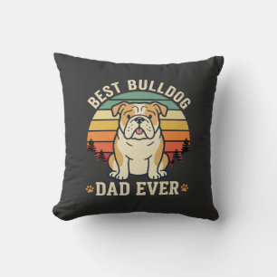 Bester Bulldoggen-Vater Aller Zeiten Retro-Vektor Kissen