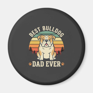 Bester Bulldoggen-Vater Aller Zeiten Retro-Vektor Magnet