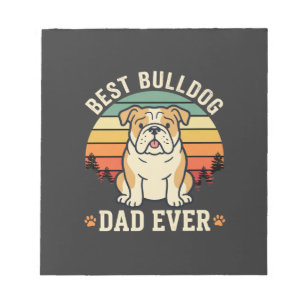 Bester Bulldoggen-Vater Aller Zeiten Retro-Vektor Notizblock