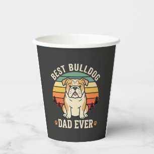 Bester Bulldoggen-Vater Aller Zeiten Retro-Vektor Pappbecher