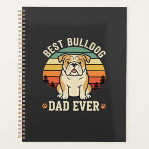 Bester Bulldoggen-Vater Aller Zeiten Retro-Vektor Planer